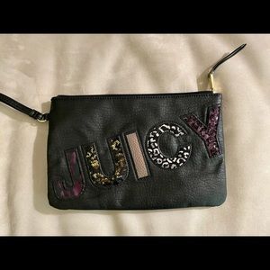 Juicy Couture black with sequin detail wristlet/clutch. Sz: OS